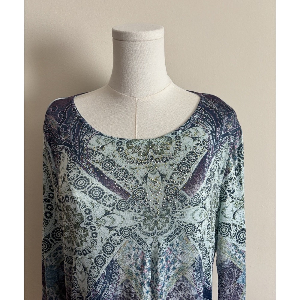 Y2K Inspired Fairy Boho Whimsigoth Top Medium Purple Green Emerald World - Picture 2 of 7